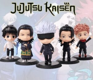 Action Figures Jujutsu Kaisen: Gojo, Geto, Yuta e Itadori