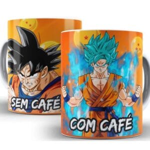 Caneca Goku Dragon Ball Com Café Sem Café